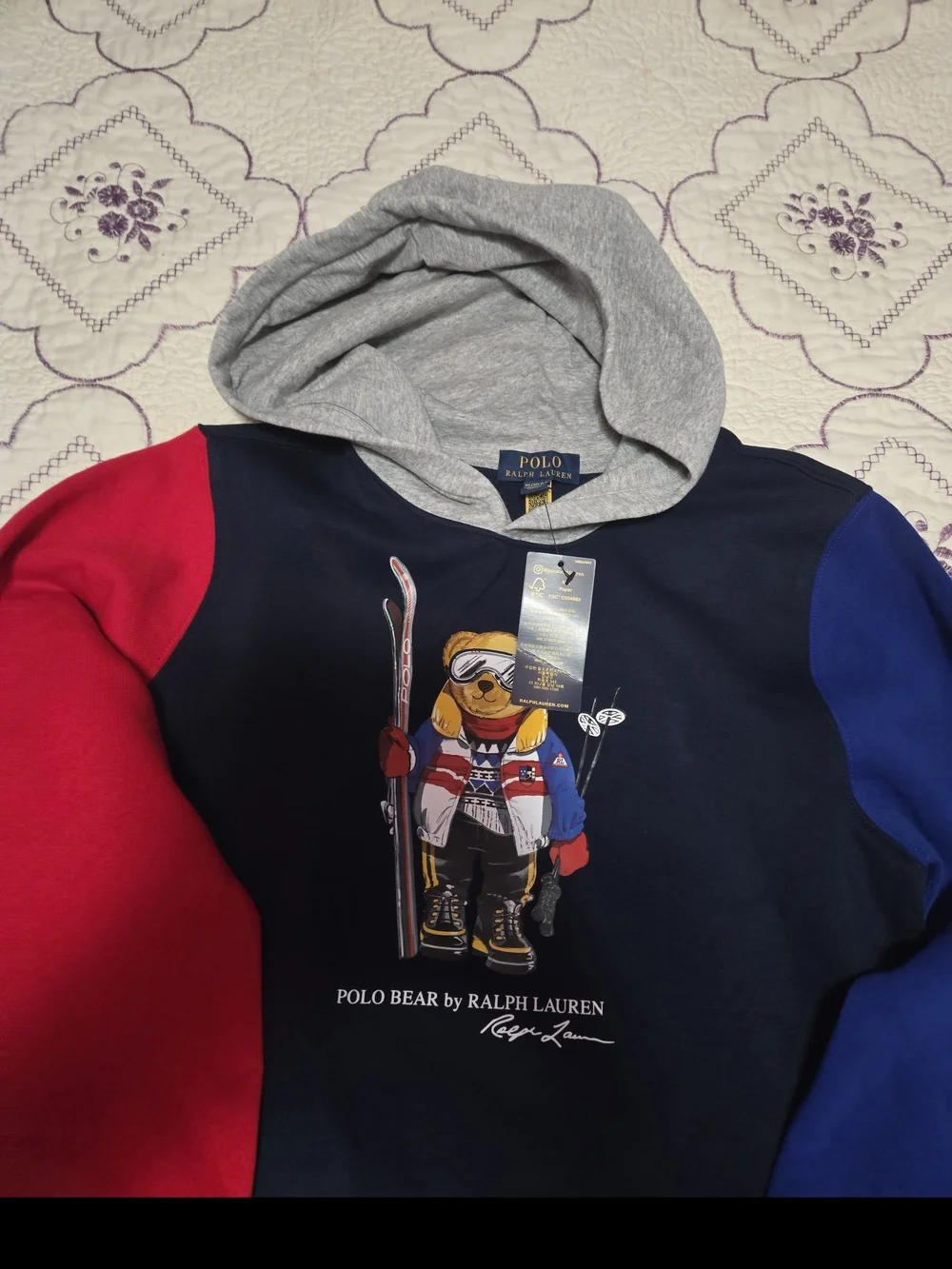 Polo Bear Ski Graphic Sweatshirt by Ralph Lauren - Navy with Multicolor Bear